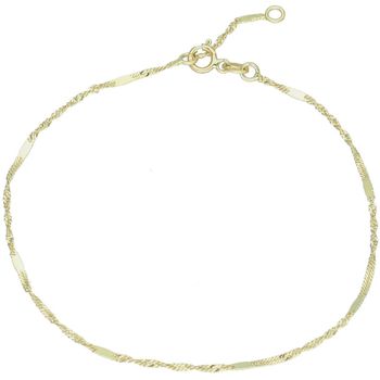 Delikatna złota bransoletka damska próby 585 w splocie Singapur, szerokość 1,5 mm, zdobiona małymi blaszkami. Długość regulowana 17 cm + 1 cm, waga 0,63 g, zapięcie na karabińczyk. 1.jpg